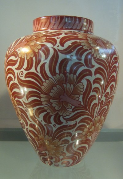 Red Lustre Ware pot by William de Morgan